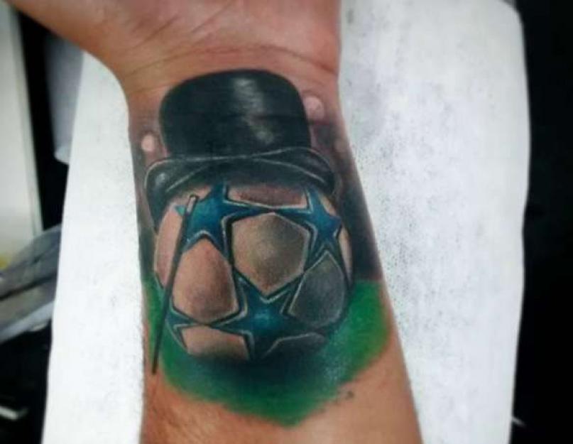 Tatuaj fotbal.  Tatuaj al CSKA pentru pacientul potrivit Tatuaj al jucătorilor de fotbal celebri