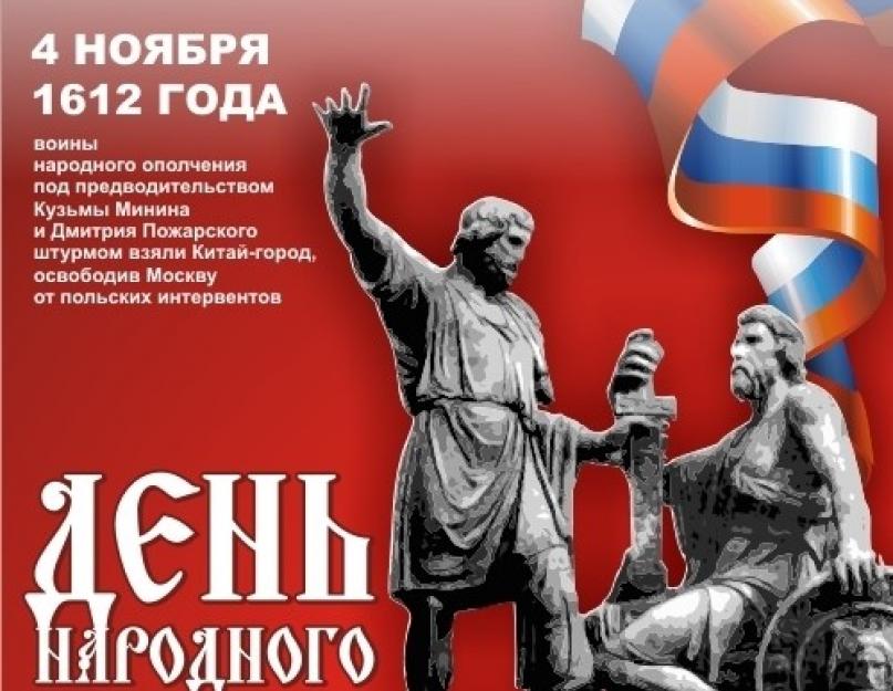 Малюнок на день єдності в дитсадок.  Народна єдність.  Добірка картинок для офіційних привітань із Днем народної єдності