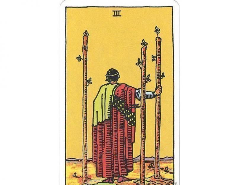 3 maces tarot ma'nosi.  Uch tayoqchaning xususiyatlari va ma'nolari.  Boshqa kartalar bilan ulanish