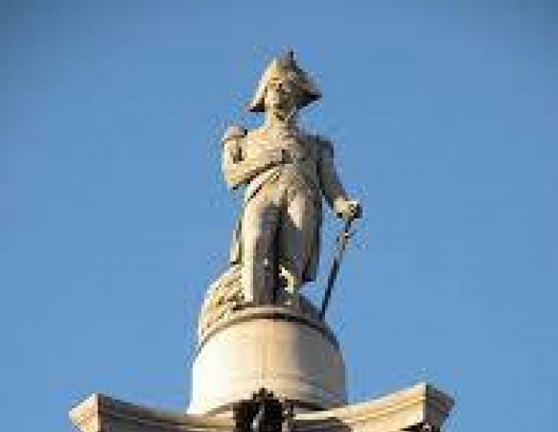 Proč byl zničen Nelsonův sloup?  Nelsonův sloup, Londýn, Velká Británie.  Nová životní etapa