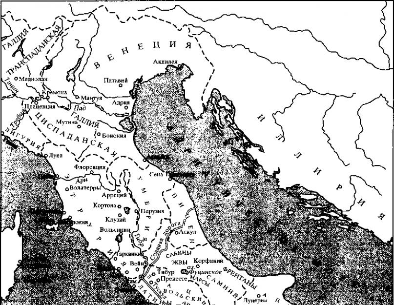 Plemiona etruskie.  Cywilizacja etruska w środkowych Włoszech